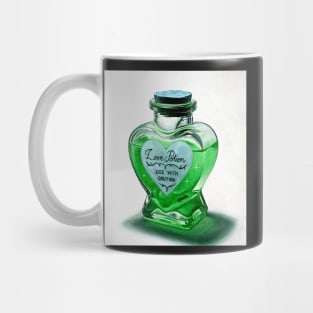 Alchemy Love elixir potion - green potion heart bottle Mug